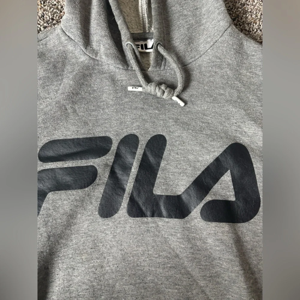 Fila Heather Gray Men's Hoodie sweater sweatshirt size large Preloved - Picture 3 of 5